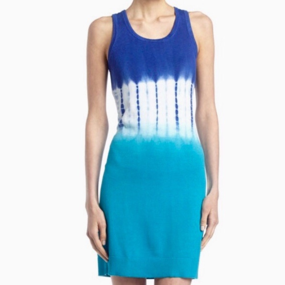 Michael Kors Blue & Teal Tie Dye Dress Size L NWOT